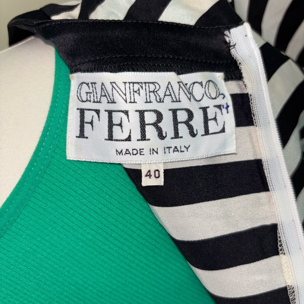 Gianfranco Ferre Monochrome Striped Tee - Picture 4 of 5